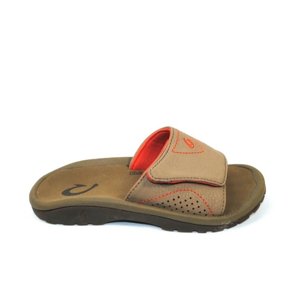 Olukai Nalu Slide Boys Toddler Sandal‎ Fossil-MustangSize 11/12 Cute! - Picture 1 of 8